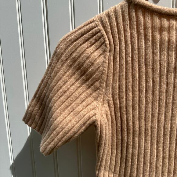 Baserange Simin Ribbed Merino Wool Sweater Tee Size Small NWT $125 Beige Rose - Picture 15 of 16